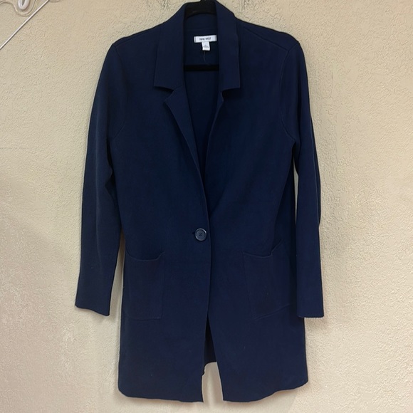 Nine West womans Navy Blue sweater blazer size M - Picture 1 of 6